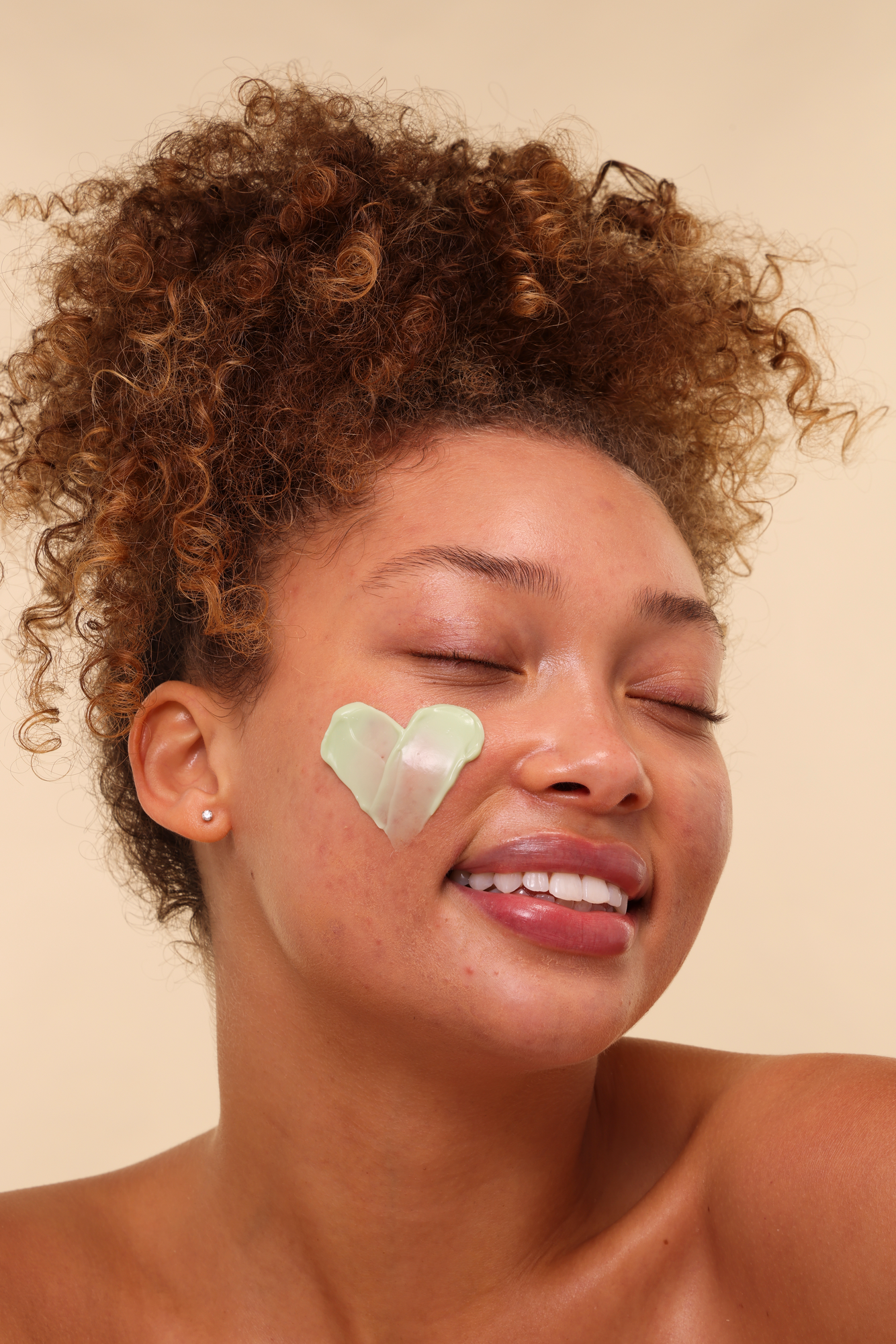 Before retouching — beauty photo for brand campaign