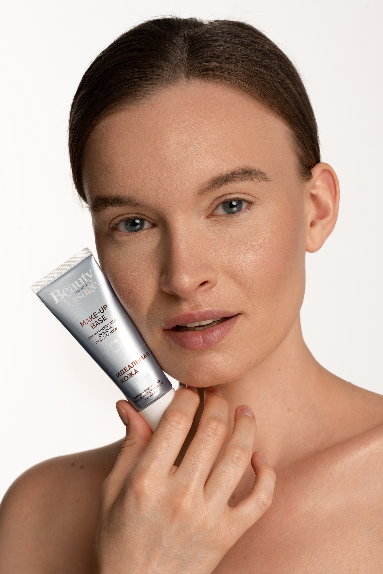 After high-end beauty retouching — natural skin texture