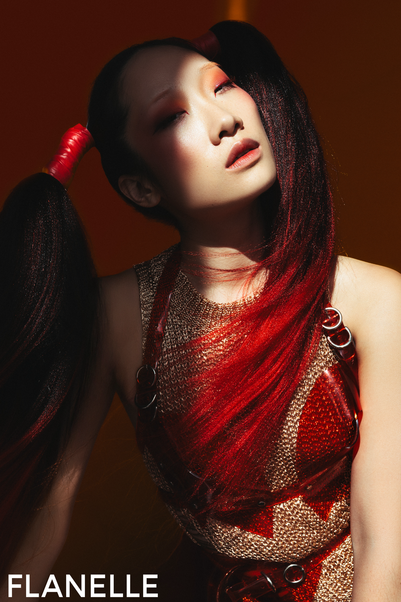 High end fashion campaign retouching showcasing luxury designer clothing and creative studio lighting