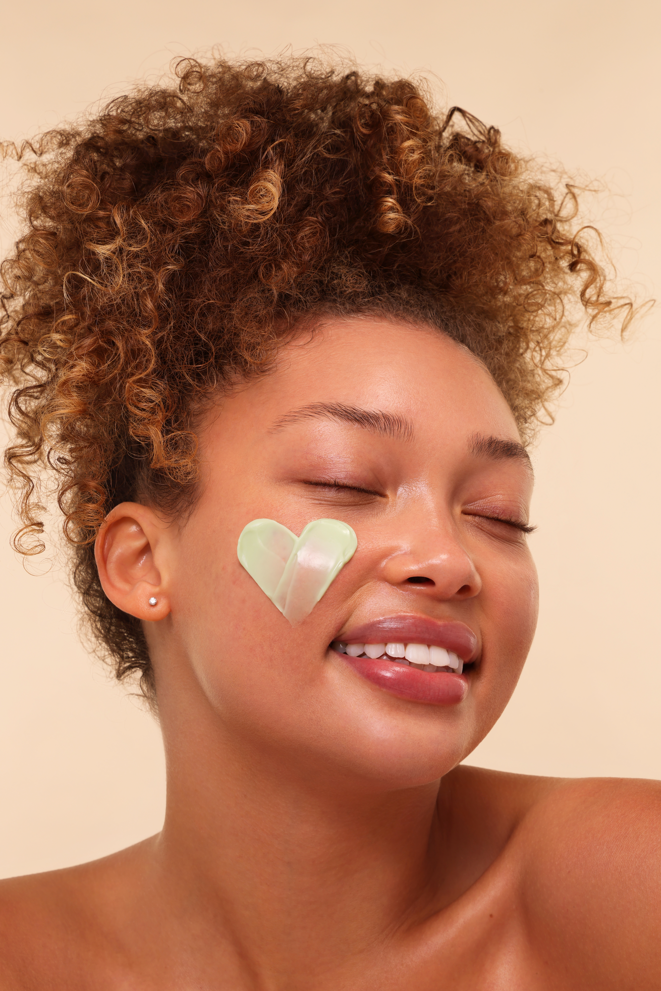 After high-end beauty retouching — natural skin texture
