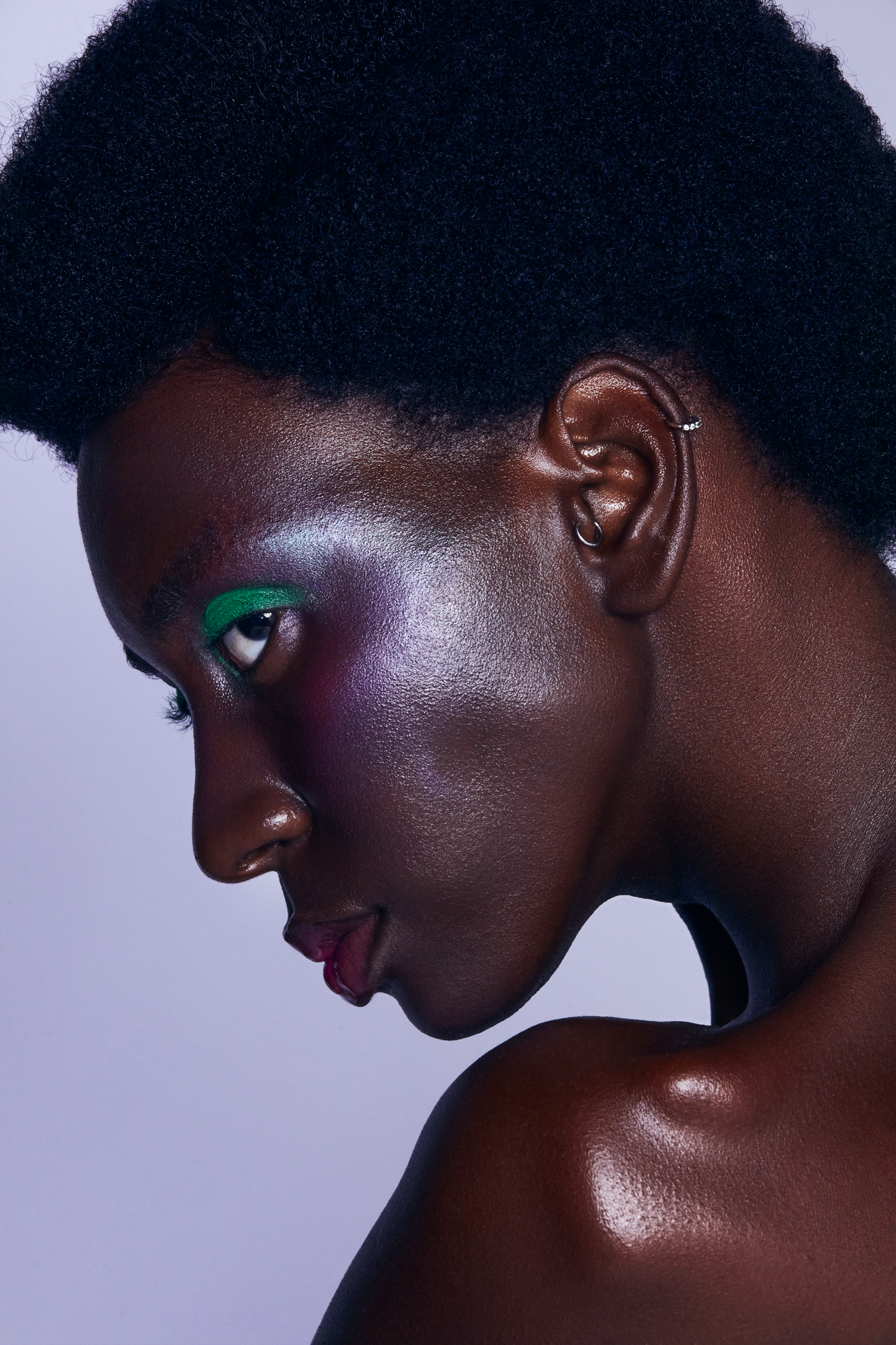 High-end beauty retouching for cosmetics brands and photographers — studio skin portrait with natural texture and precise color